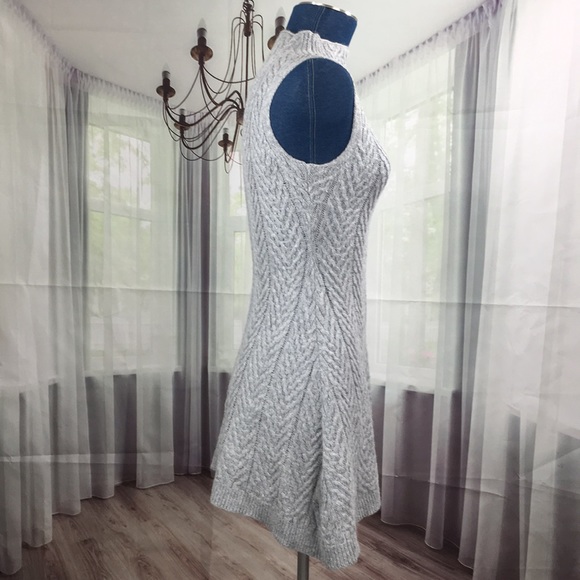 Everleigh 100% Angora Knit Gray Sweater Dress - Picture 4 of 9